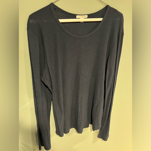 James Perse long sleeve Scooby neck navy shirt size 4 - Picture 3 of 7